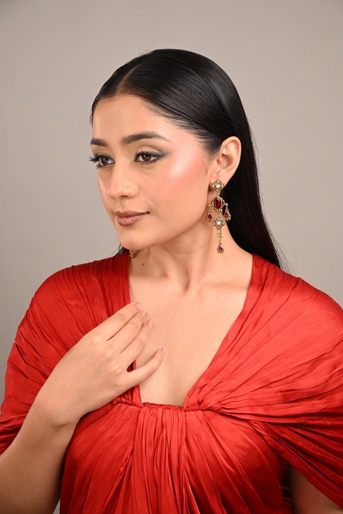 Emerald Lustre Drop Earrings