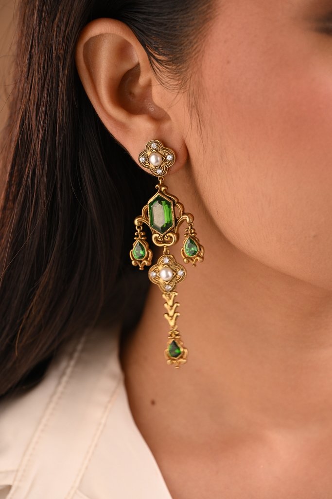 Emrald Luster Drop Earrings 3 Emrald Luster Drop Earrings