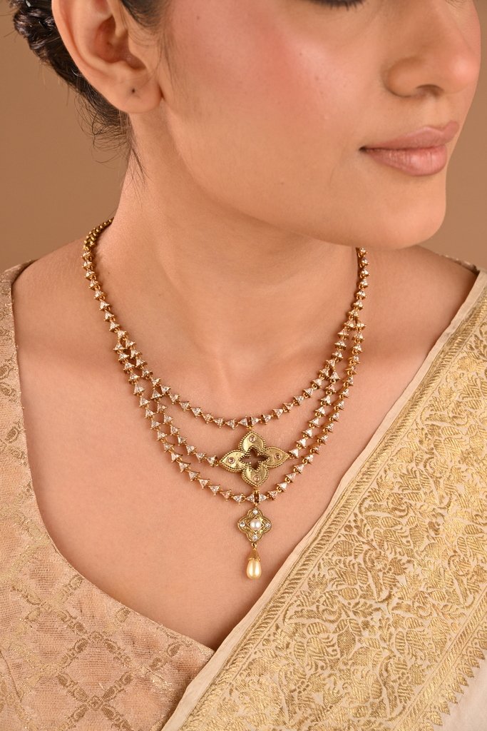 Neve With Champagne Stone Necklace 3 Neve With Champagne Stone Necklace